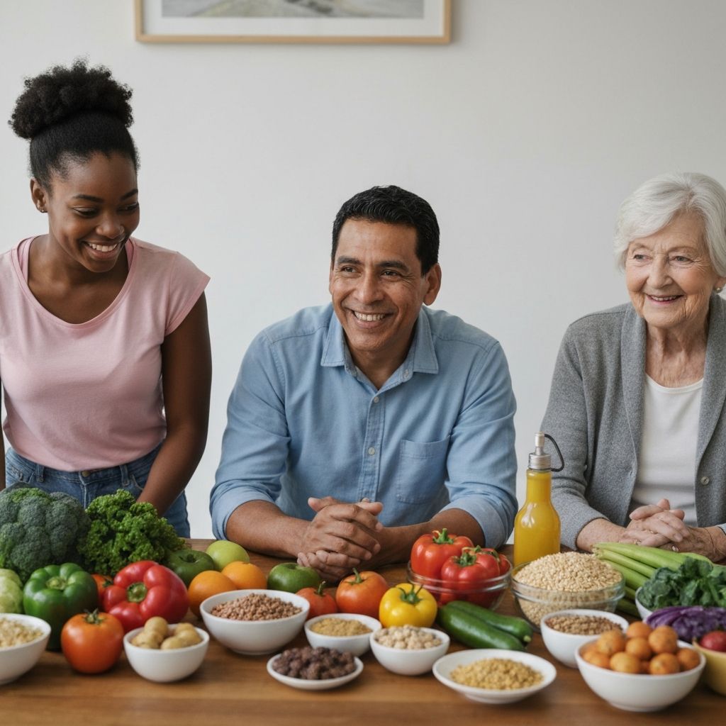 Diverse nutritious foods and lifestyle elements